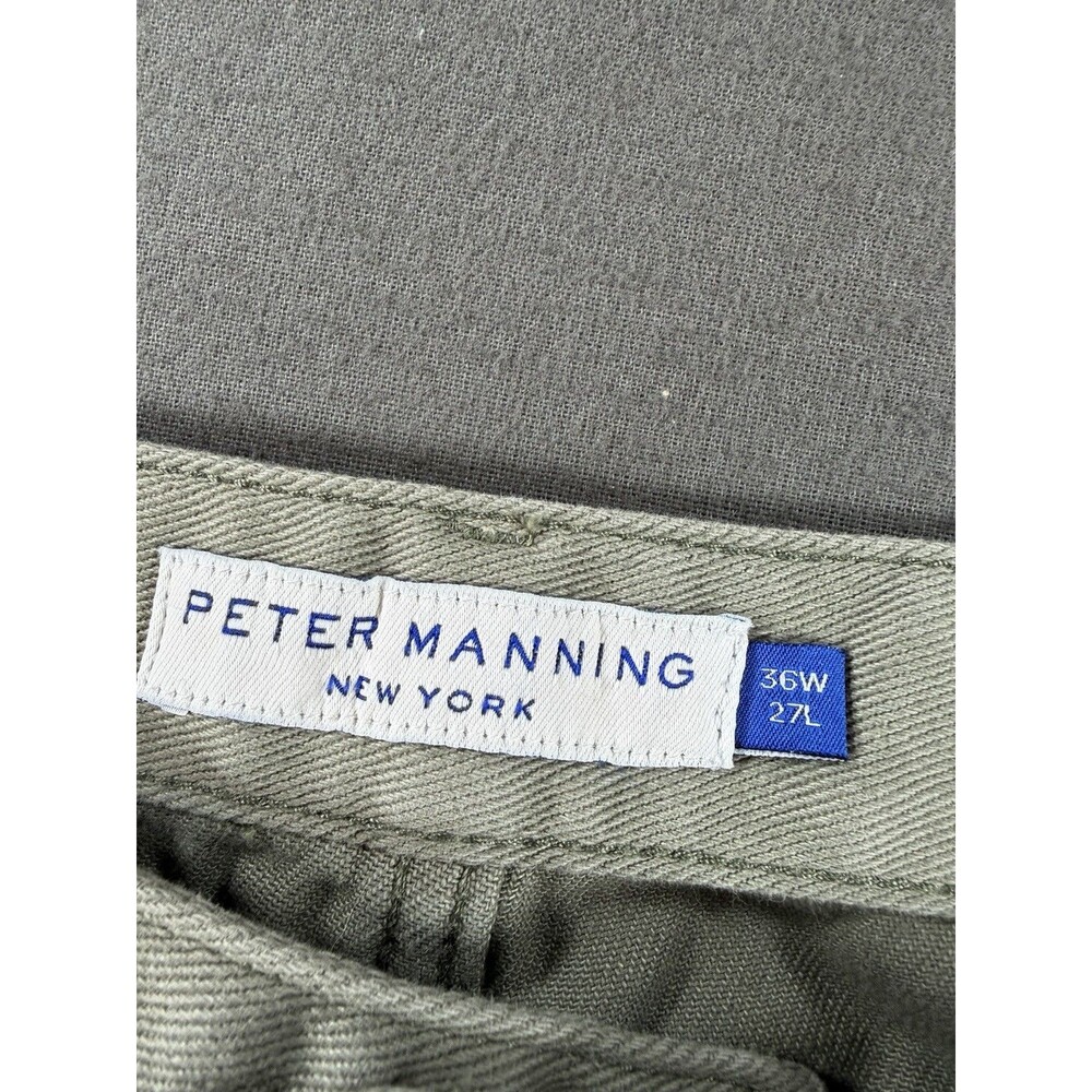 Peter Manning Travel Jeans Mens 36x27 Green Slim Fit Twill Denim NYC Stretch - Picture 3 of 9